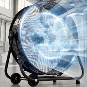 AKIRES 40 Inch Industrial Drum Fan,24800 CFM High Velocity Floor Fan With 360°Adjustable Tilt,Heavy Duty Metal Fan with 1200 Sq.ft,3 Speed,Electric Fan For Commercial,Factory,Basement(Black)