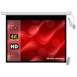 BIG VUE 120 Inch Motorized Projector Screen | Electric Projection Screen | Home Theatre Screen | with Remote Control (120 Inches, 16:9 Ratio)