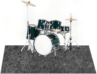 4x6FT Drum Mat with Non-Slip Grip Bottom Rug Woven Fabric Carpet Pad Ideal Gift for Drummers Noise Reduction Jazz Electric Set Accessories