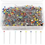 1000pcs Glass Pins, BetterJonny 38mm Glass Head Bead Pin Sewing Pins for Dressmaker Jewelry Craft Decoration With Clear Box Multicolor