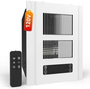 Infandy Electric Wall Heater for Indoor Use, 120V Wall Heater with Thermostat and Remote, 3 Heating Modes, 9H Timer, Child Lock, Overheat Protection, Suitable for Bathroom, 1500/750 Watt, Hardwired