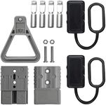 WMYCONGCONG 2 PCS 120A Battery Quick Disconnect Connector Plug Kit Jumper Cable Electrical Modular Power Connectors Wire Harness Plug for Recovery Winch Trailer Auto Car with Handle, Grey