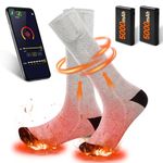 Heated Socks Men Women Electric Socks with App Control 5000mAh Rechargeable Battery Heated Socks for Men Women Winter Thermal Socks Battery Heating Socks for for Hunting Skiing (Black)