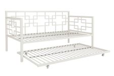 DHP Gail Metal Daybed with Trundle, Twin, White