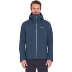 Rab Men's Downpour Light Jacket Lightweight Waterproof Hooded Coat for Hiking & Trekking - Tempest Blue - Large