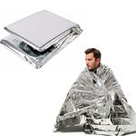 Cambia Emergency Mylar Thermal Blanket (140cm x 210cm) - Waterproof & Windproof Foil Blanket for Outdoor, Survival, Camping, Hiking (5) (Foil Mylar,silver)