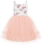 Arshiner Toddler Girl Tulle Dress Pink Floral Tutu Tea Party Dress Up Dresses 4t Puffy Flowy Tank Dress Summer Outfit