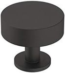 Amerock | Cabinet Knob | Matte Black | 1-1/4 inch (32 mm) Diameter | Radius | 1 Pack | Drawer Knob | Cabinet Hardware