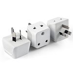 Ceptics India to Australia Adapter Plug, China, New Zealand & More - Type I - CE Certified - RoHS Compliant - White - CE - RoHS - 3 Pack - Lifetime Limited Warranty