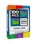 100 PICS Capital Cities Travel Game - Geography Flash Card Quiz, Pocket Puzzles For Kids And Adults