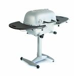 PK Grills PK 360 Portable Charcoal BBQ Grill and Smoker, Cast Aluminum Outdoor Kitchen Cooking Barbecue Grill for Camping, Backyard Grilling, Park, Tailgating, Silver
