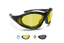 BERTONI Motorcycle Polarized Goggles Padded Glasses Photochromic P333FT (Photochromic Polarized Yellow Lens)