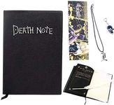 Death Note Notebook with Feather Pen,L-Shaped Necklace and Keychain,Fashion Anime Theme Death Note Cosplay Notebook, Best Gifts for Cosplay Lovers, Can be Used as Diary and Notebook