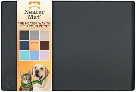 Neater Pet Brands Neater Mat - Waterproof Silicone Pet Bowls Mat - Protect Floors from Food & Water (Midnight Black, 32" x 24" Silicone)