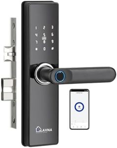 LAVNA Digital Smart Door Lock | 6 Way Unlock | Fingerprint, Mobile App, OTP, PIN, RFID Card and Manual Key Access for Wooden Doors (LA16, Bluetooth)