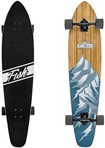 FISH SKATEBOARDS 41-Inch Downhill Longboard Skateboard Through Deck 8 Ply Canadian Maple, Complete Cruiser, Free-Style