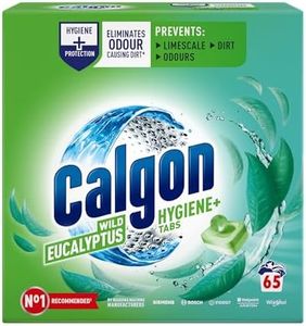 Calgon Hygiene Plus Washing Machine Cleaner & Limescale Remover, Water Softener Tablets, Unscented , 65 Tablets, Pack of 1