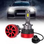 D2S LED Headlight Bulbs 8600LM 70W Conversion Kit, 100% Canbus D2S LED Headlight Bulbs Replacement OEM HID Xenon Bulbs, 6500K White Car LED Headlamps Plug and Play (2 Lamps)