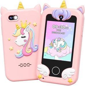 UCIDCI Unicorn Kids Smart Phone Toys for Girls Ages 3-7 with Dual Camera - Toddler Phone with Learning Games, Travel Toys with MP3 Music Player for Christmas, Birthday Gifts for 3 4 5 6 7 Year Old