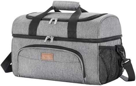 Lifewit Sac-Glacière Isotherme 30L, Sac de Pique-Nique pour Plage/Sport, Sac Réfrigérant de Double Compartiment, Gris