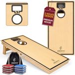 ARBORYTH Wood Cornhole Board Set - 8 Bean Bags (Natural X2 Target, 4x2 ft)