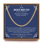 Ieftop Men Boyfriend Gifts Boyfriend Necklace, Stainless Steel Gold Cuban Link Chain for Men Boyfriend Jewelry Birthday Christmas Gifts for Boyfriend Anniversary Valentines Day Gifts for Boyfriend Him
