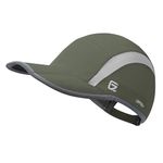 GADIEMKENSD Foldable Running Sports Hat Reflective Baseball Cap Quick Drying Hat for Men Woman Adjustable 50+ UPF Breathable Mesh Water Repellency Outdoor Race Performance Lightweight Army Green