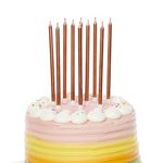 Amscan 9911570 - Rose Gold Tall Skinny Cake Candles - 10 Pack