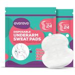 Evereve Disposable Underarm Sweat Pads (24's x 2) 48 pcs for Women & Men, Folded, Sweat absorbent, Stain proof, with Anti-Bacterial technology, Odour control, Skin friendly, Safe on fabrics