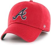 47 MLB Alternate Clean Up Adjustable Hat, Adult, Atlanta Braves Red, One Size