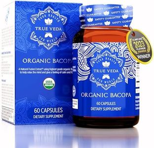 Bacopa Monnieri Capsules - Bacopa Supplements | USDA Organic Bacopa Extract Capsules | 50% Bacosides Bacopa Monnieri Organic Herbal Supplement | 60 Bacopa Capsules | Bacopa Vitamins | Brahmi Capsules