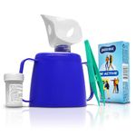 RE-GEN Steam Inhaler Kit + Menthol Crystals & Re-Usable Plastic Tweezers & Tissues. Clear Nasal Congestion, Relieve Cold Flu Symptoms