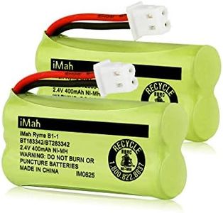 iMah BT183342/BT283342 2.4V 400mAh Ni-MH Battery Compatible with AT&T CL82207 EL52100 EL50003 VTech CS6709 CS6609 CS6409 BL102-3 Handset Replace Battery BT166342 BT266342 BT162342 BT262342, 2-Pack