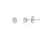 3MM Classic Brilliant Round Cut Cubic Zirconia (CZ) Sterling Silver Solitaire Stud Earrings/Ear Studs for Women Ladies Girls - Birthstone Earrings - Small CLEAR/WHITE. 3-WHTE