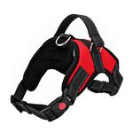 FYY Dog Harness No Pull, Breathable Adjustable Pet Harness Dog Vest Harness, Reflective Oxford Easy Control Dog Harness with Sturdy Handle for Small Medium Large Dogs M-Red