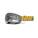 100% Strata 2 Motocross & Mountain Bike Goggles - MX and MTB Racing Protective Eyewear (Izipizi - Clear Lens)