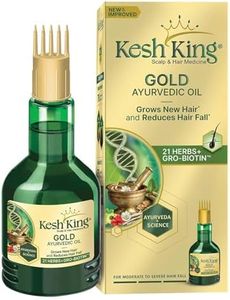 Kesh King Gold Ayurvedic Hair Oil with 21 Herbs and Gro-Biotin, Helps Grow New Hair and Reduce Hair Fall, Comes with a Hairfall Reduction Tracker, 300ml