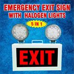 BlueBeems 5-in-one Emergency Exit Light, Beam Led Light, Green Led Board, Sign Board, Battery Backup - 32 * 32 * 8 CM, Red and Green Color