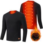 Heated Tops for Men Women Electric Heated Thermal Shirts Winter Underwear Warm Base Layer (Battery Not Included) (Medium, Male, Black)