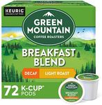 Green Mountain Coffee Breakfast Blend Decaf, Keurig K-Cups, 72 Count
