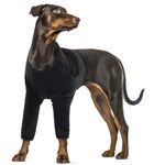 Dog Recovery Sleeve Front Leg, Large Dog Elbow Protective Sleeve Breathable Support Brace Dog Front Leg Joint Wrap Protecter Dog Leg Wound Protector With Magic Stickers(Black, 3XL)