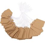 500Pcs Price Tags with String Attached,Kraft Paper Hang Tags,Price Labels Display Tags with String,Marking Strung Tags Writable Tags,Display Label for Product Jewelry Clothing Tags(0.87" x 1.38")