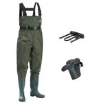 FISHINGSIR Fishing Chest Waders for Men with Boots Mens Womens Hunting Bootfoot Waterproof Nylon and PVC Waders with Wading Belt