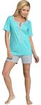 Be Mammy Womens Nursing Pyjama Set J5ST3N2 (Turquoise, S)