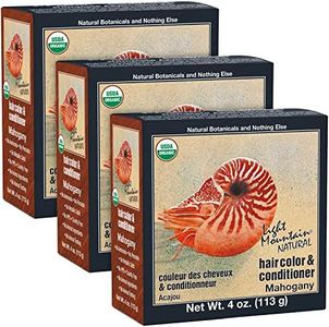 Light Mountain Henna Hair Color & Conditioner - Mahogany Hair Dye for Men/Women, Organic Henna Leaf Powder and Botanicals, Chemical-Free, Semi-Permanent Hair Color, 4 Oz (Pack of 3)