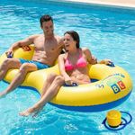 Jukusa PVC Inflatable Swimming Ring with Airpump for Couples & Adults – Heavy Duty Pool Float Tube for Summer Beach Party, Water Sports & Relaxing Pool Lounging, Durable Swim Ring (Large Size)