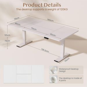 FLEXISPOT Electric Standing Desk – Height Adjustable, 100x60cm, White Frame & Maple Top