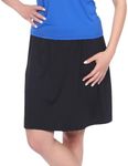 Kosher Casual Skirt with Shorts Underneath, Swim Skirt with UPF 50+ Protection Large Black