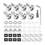 CGEAMDY Anti Theft License Plate Screws Kits, Rustproof Stainless Steel Car Tag Plate Mounting Hardware, for Auto Front and Rear License Plate Frame Cover Self Tapping Mounting Fasteners (2Silver)