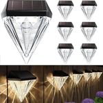 BRIGATTES Solar Garden Lights Outdoor Waterproof, Solar Light Outdoor, Solar Lamp for Garden Decoration, Garden Lights for Patio, Garden, Steps and Stairs, Warm White (8 PCS)